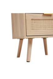H&O Direct Set of 2 Wood & Rattan Side Cabinet Bedside Cabinet in Natural - thumbnail 6