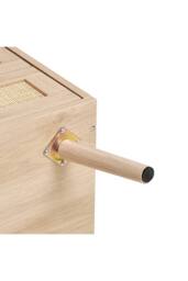 H&O Direct Set of 2 Wood & Rattan Side Cabinet Bedside Cabinet in Natural - thumbnail 7