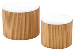 Nordlys Set of 2 Wooden Coffee Tables with Storage in Brown - thumbnail 1