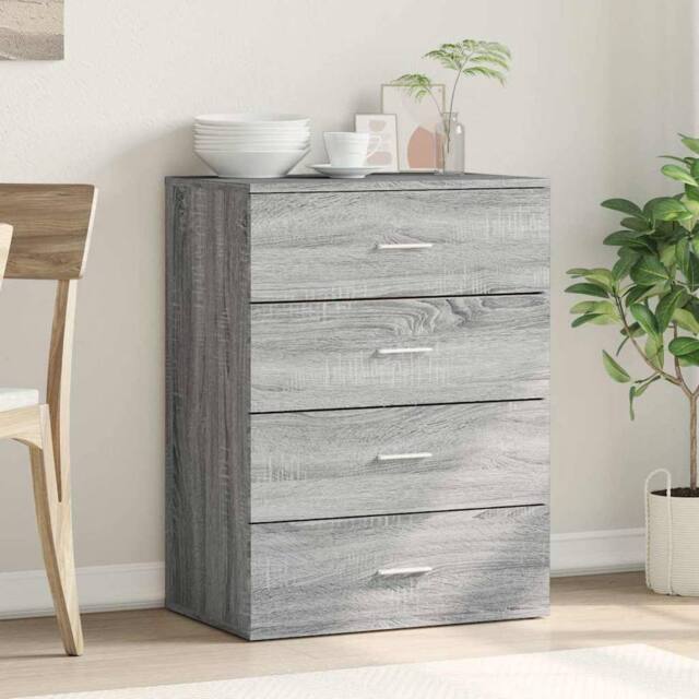 Berkfield Home Sideboard Grey Sonoma 60x39x80 cm Engineered Wood - Size: 60 x 39 x 80 cm - image 1