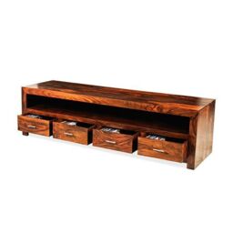 Havana Living Indian Rosewood Cube Long 4 Drawer TV Unit - thumbnail 3