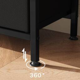 VOGREX Dresser-Style TV Stand for Bedroom, 3 Fabric Drawer in Black - thumbnail 5