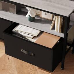 VOGREX Dresser-Style TV Stand for Bedroom, 3 Fabric Drawer in Black - thumbnail 6