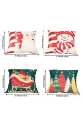Living and Home Christmas Themed Decorative Pillow Case with Festive Motifs - thumbnail 7
