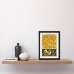 Artery8 Maurice Pillard Verneuil Framed Wall Art Poppy Pigeon & Coral Fish Patterns in Orange - Size: A4 - thumbnail 2