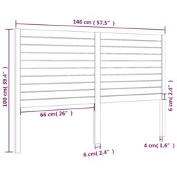 Berkfield Home Bed Headboard Black 146x4x100 cm Solid Wood Pine - Size: 146 x 4 x 100 cm - thumbnail 6