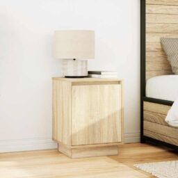 Berkfield Home Bedside Cabinets with LED Lights¬†2 pcs Sonoma Oak 38x34x50 cm - Size: 38 x 34 x 50 cm - thumbnail 4