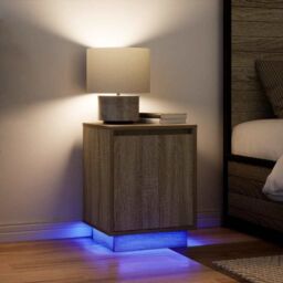 Berkfield Home Bedside Cabinets with LED Lights¬†2 pcs Sonoma Oak 38x34x50 cm - Size: 38 x 34 x 50 cm - thumbnail 1