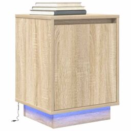 Berkfield Home Bedside Cabinets with LED Lights¬†2 pcs Sonoma Oak 38x34x50 cm - Size: 38 x 34 x 50 cm - thumbnail 6
