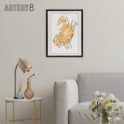 "Artery8 Vintage Cancer Constellation Illustration Hall Framed Canvas Wall Art in White - Size: W18"" x H24""" - thumbnail 3