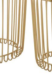 Orsina Set of 2 Champagne Wireframe Side Tables, Gold with Mirrored Tops Bedside Tables, End Tables for Lounge - thumbnail 3