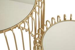 Orsina Set of 2 Champagne Wireframe Side Tables, Gold with Mirrored Tops Bedside Tables, End Tables for Lounge - thumbnail 4