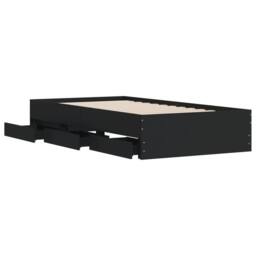 Berkfield Home Modern Bed Frame with Drawers without Mattress Black 100x200 cm - thumbnail 5