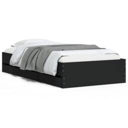 Berkfield Home Modern Bed Frame with Drawers without Mattress Black 100x200 cm - thumbnail 3