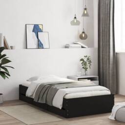Berkfield Home Modern Bed Frame with Drawers without Mattress Black 100x200 cm - thumbnail 2