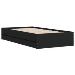 Berkfield Home Modern Bed Frame with Drawers without Mattress Black 100x200 cm - thumbnail 4