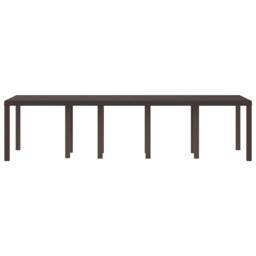 Berkfield Home Garden Table Brown 300x100x73 cm Poly Rattan - Size: 300 x 100 x 73 cm - thumbnail 4