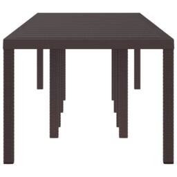 Berkfield Home Garden Table Brown 300x100x73 cm Poly Rattan - Size: 300 x 100 x 73 cm - thumbnail 5