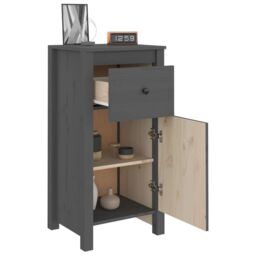 Berkfield Home Sideboards 2 pcs Grey 40x35x80 cm Solid Wood Pine - Size: 40 x 35 x 80 cm - thumbnail 4