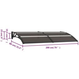 Berkfield Home Door Canopy Black 200x80 cm PC - thumbnail 6