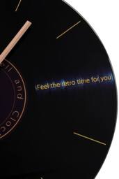 Living and Home 30cm Dia Round Vinyl Record Style Wall Clock with Gold Needle in Black - thumbnail 5