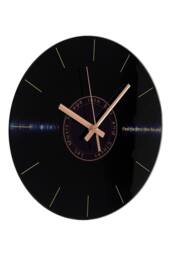 Living and Home 30cm Dia Round Vinyl Record Style Wall Clock with Gold Needle in Black - thumbnail 3