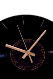 Living and Home 30cm Dia Round Vinyl Record Style Wall Clock with Gold Needle in Black - thumbnail 4