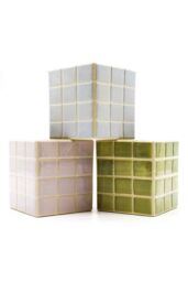 Upper Street Home Set Of 3 Ceramic Flower Pots On Tray, Cool Pastel Colour Planters, Plant Pot Display, Indoor Plant Containers in Light Blue - thumbnail 5