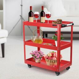 EONLION Tool Storage Heavy Duty Garage Trolley Garage Trolley in Red - Size: 1000mm × 2000mm - thumbnail 1