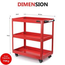 EONLION Tool Storage Heavy Duty Garage Trolley Garage Trolley in Red - Size: 1000mm × 2000mm - thumbnail 2