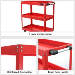 EONLION Tool Storage Heavy Duty Garage Trolley Garage Trolley in Red - Size: 1000mm × 2000mm - thumbnail 3