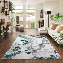 Desire Rugs Picasso Modern Abstract Area Rug - Waterflow-Inspired Design for Trendy Home Décor in Aqua - Size: 120 cm x 170 cm - thumbnail 8