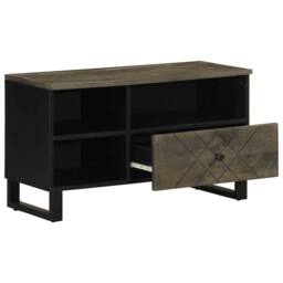 Berkfield Home TV Cabinet Black 80x33x46 cm Solid Wood Mango - Size: 80 x 33 x 46 cm - thumbnail 1