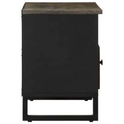 Berkfield Home TV Cabinet Black 80x33x46 cm Solid Wood Mango - Size: 80 x 33 x 46 cm - thumbnail 4