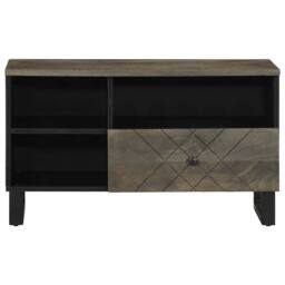 Berkfield Home TV Cabinet Black 80x33x46 cm Solid Wood Mango - Size: 80 x 33 x 46 cm - thumbnail 3