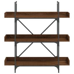 Berkfield Home Bookcase 3-Tier Brown Oak 100x33x108.5 cm Engineered Wood - thumbnail 4