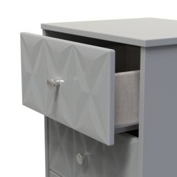 Ready Assembled 2 U Memphis 3 Drawer Bedside (Ready Assembled) in Grey - Size: Small - thumbnail 6