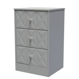 Ready Assembled 2 U Memphis 3 Drawer Bedside (Ready Assembled) in Grey - Size: Small - thumbnail 4