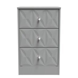 Ready Assembled 2 U Memphis 3 Drawer Bedside (Ready Assembled) in Grey - Size: Small - thumbnail 2