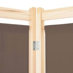 Berkfield Home 5-Panel Room Divider Brown 200x170x4 cm Fabric - Size: 200 x 170 x 4 cm - thumbnail 5