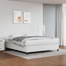 Berkfield Home Box Spring Bed Frame White 180x200cm Super King Faux Leather - thumbnail 1