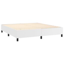 Berkfield Home Box Spring Bed Frame White 180x200cm Super King Faux Leather - thumbnail 4