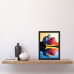 Artery8 Mount Assiniboine Abstract Mountain Lake Landscape Framed Art Print - Size: A4 - thumbnail 4