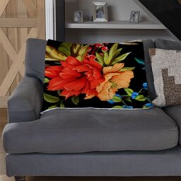 Benjamin Tate Design Bright Vibrant Flowers Blanket in Natural - Size: 120 cm x 150 cm - thumbnail 2