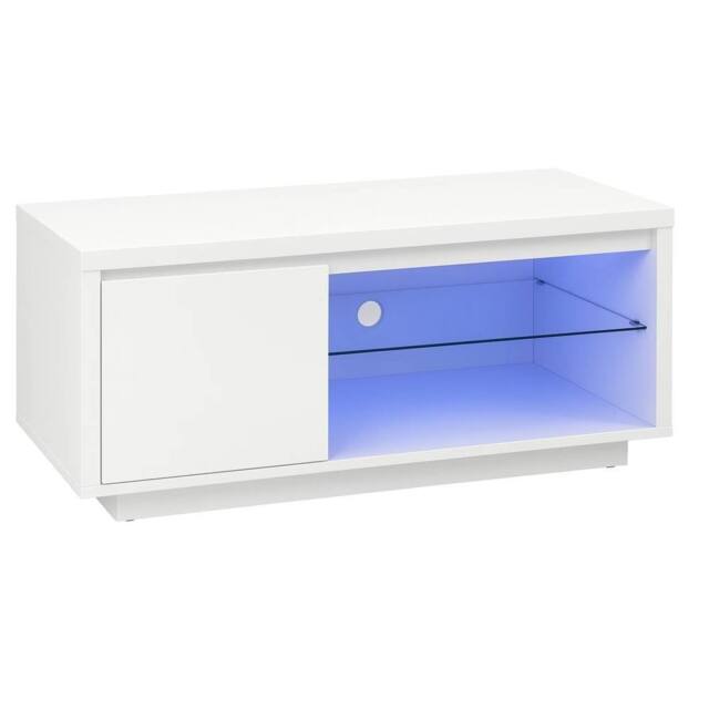 FORGEVIO High Gloss TV Unit Wide 1 Door Tv Cabinets in White - image 1