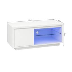 FORGEVIO High Gloss TV Unit Wide 1 Door Tv Cabinets in White - thumbnail 2