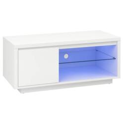 FORGEVIO High Gloss TV Unit Wide 1 Door Tv Cabinets in White - thumbnail 4
