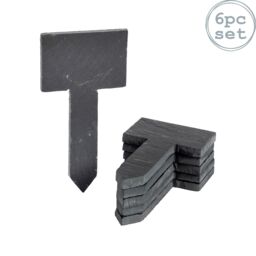 Nicola Spring Slate Plant Markers - 6 x 12cm - Natural - Pack of 6 in Grey - Size: 6 x 12 cm - thumbnail 1