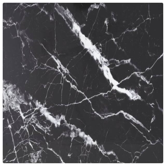 Berkfield Home Table Top Black 30x30 cm 6 mm Tempered Glass with Marble Design - image 1