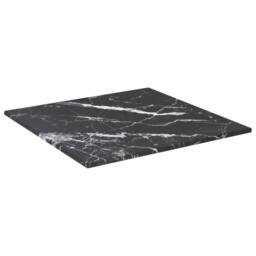 Berkfield Home Table Top Black 30x30 cm 6 mm Tempered Glass with Marble Design - thumbnail 2